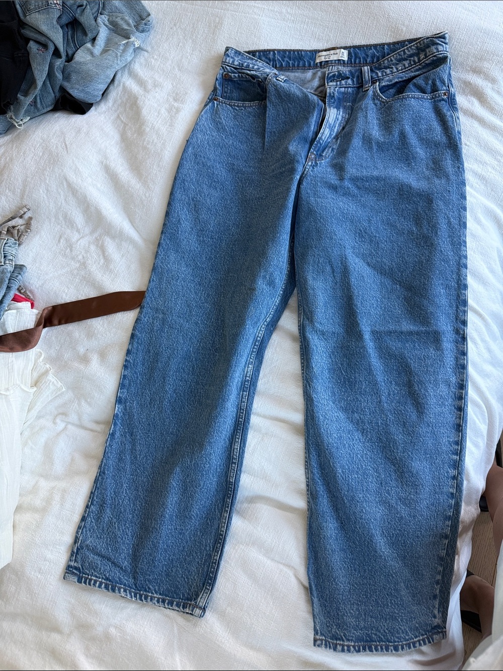 Abercrombie & Fitch Relaxed Blue Straight-Leg Jeans